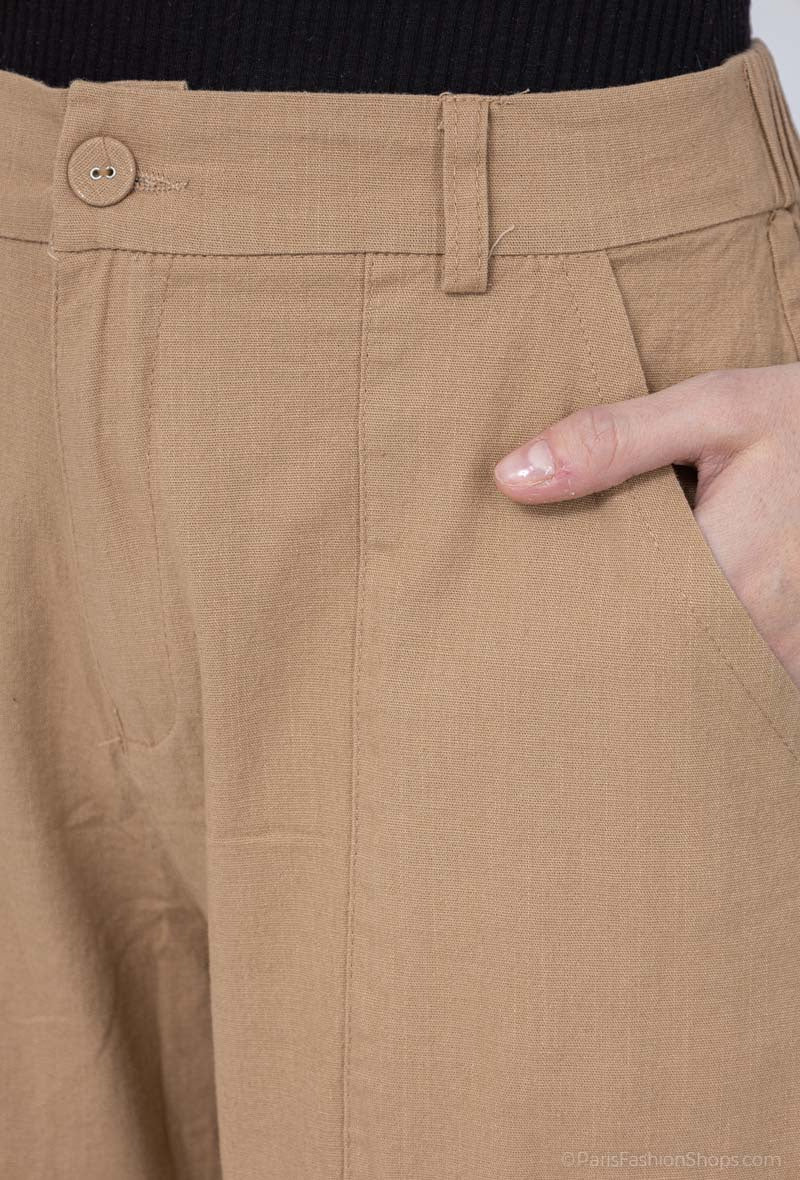 Pantaloni cargo in cotone con gamba dritta