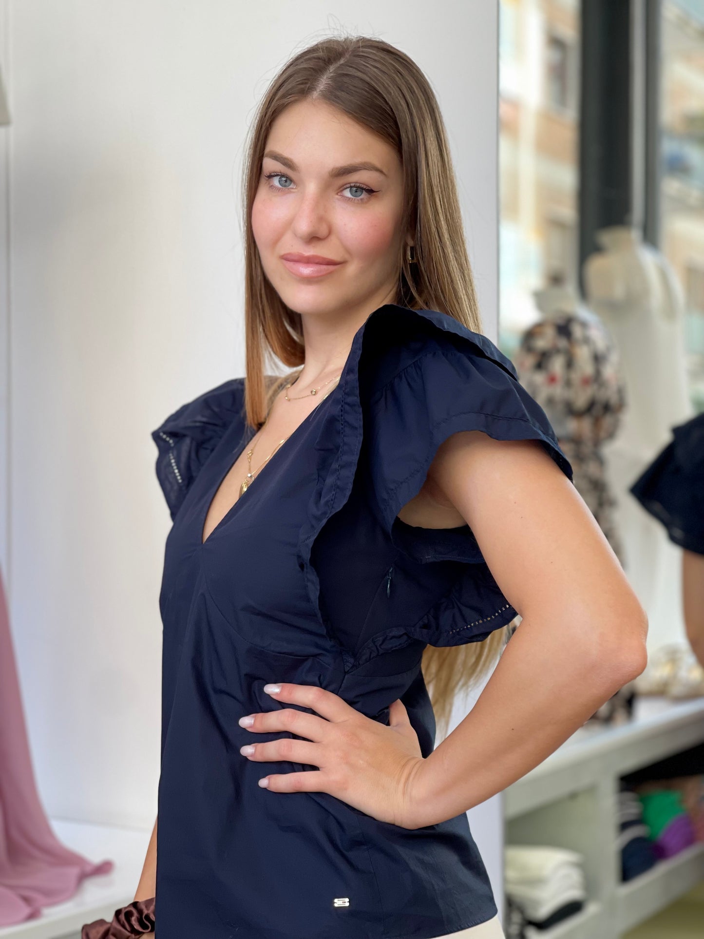 Camicia Blu Tommy Hilfiger in cotone