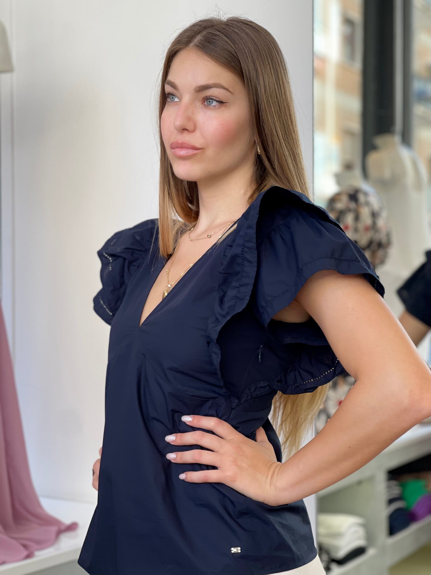Camicia Blu Tommy Hilfiger in cotone