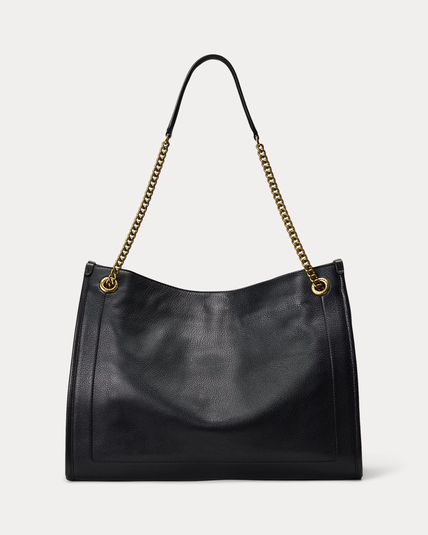 Borsa tote nera grande in pelle martellata