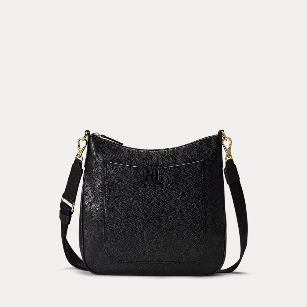 Borsa a tracolla in pelle martellata grande
