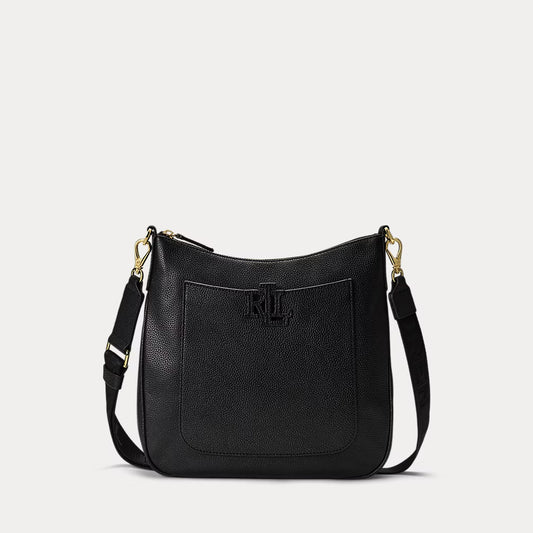 Borsa a tracolla in pelle martellata grande