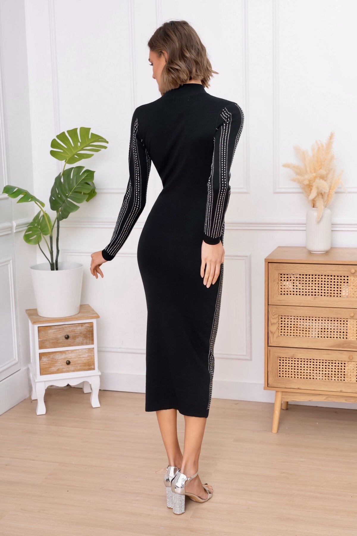 Abito midi con studs