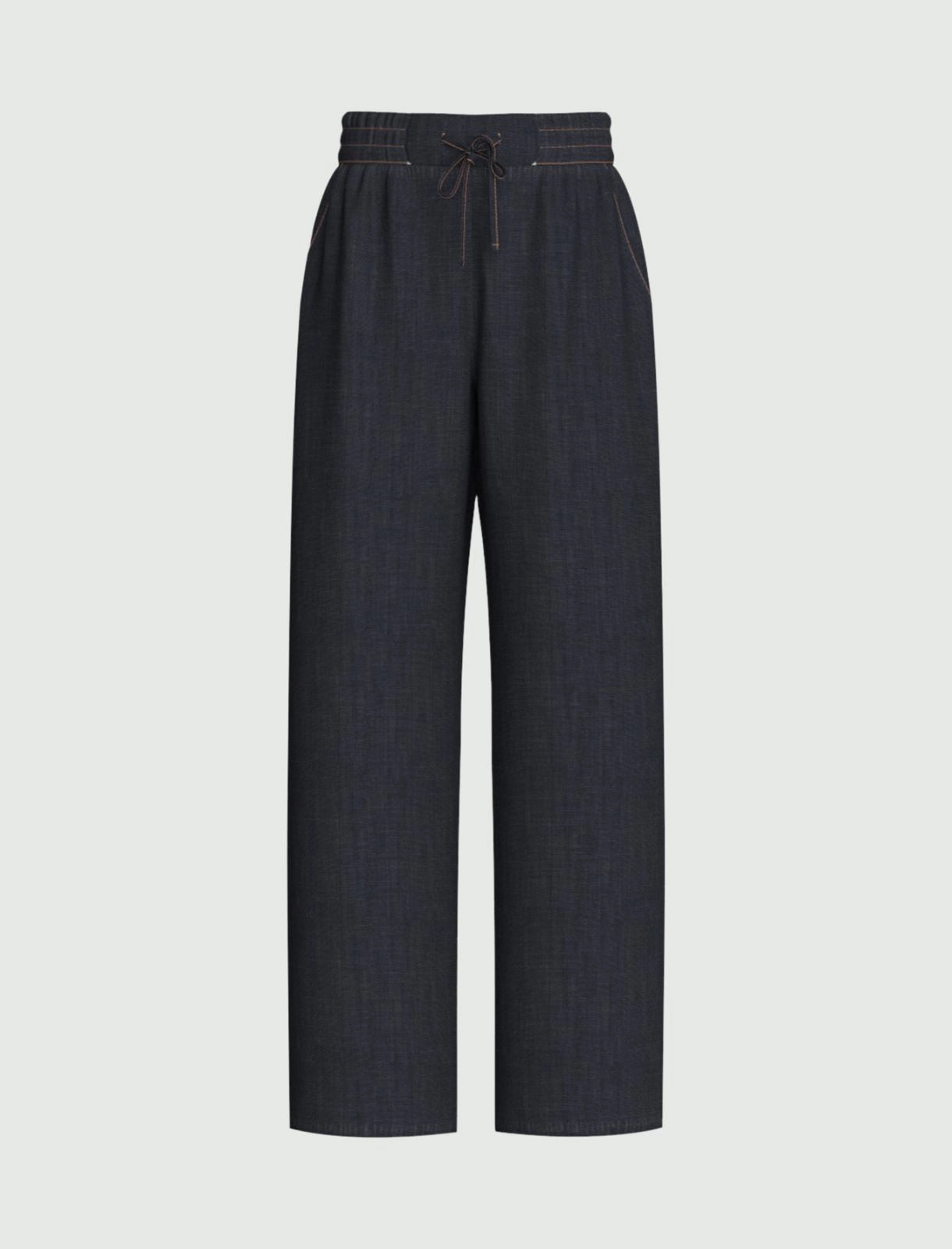 Jeans a Gamba Larga in Denim Leggerissimo