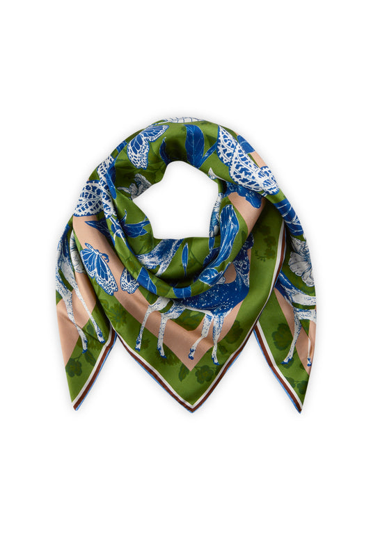 Foulard in seta con motivo floreale