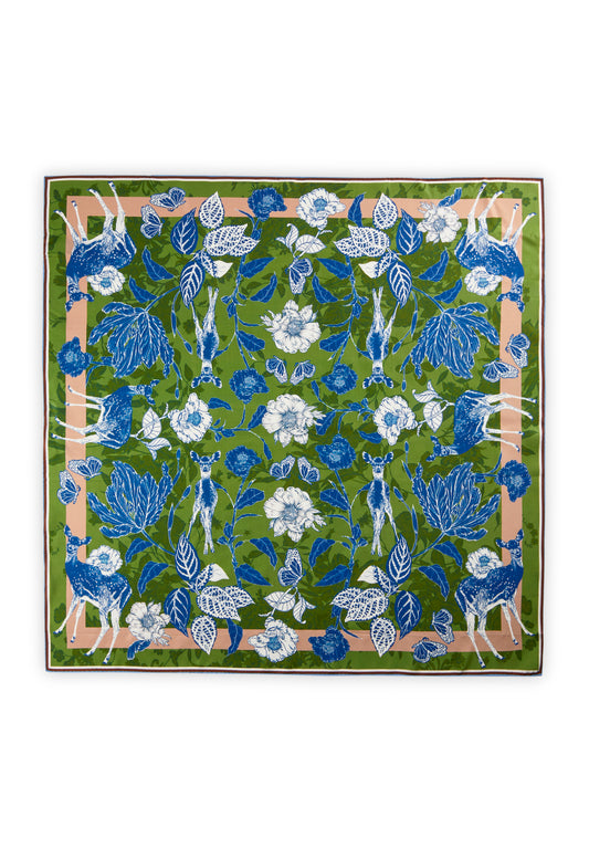 Foulard in seta con motivo floreale