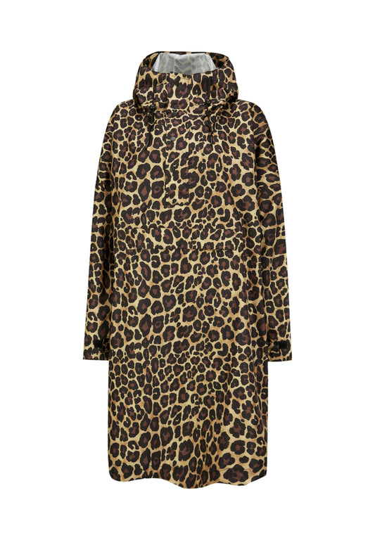 Trench Poncho antipioggia in stampa leopardata