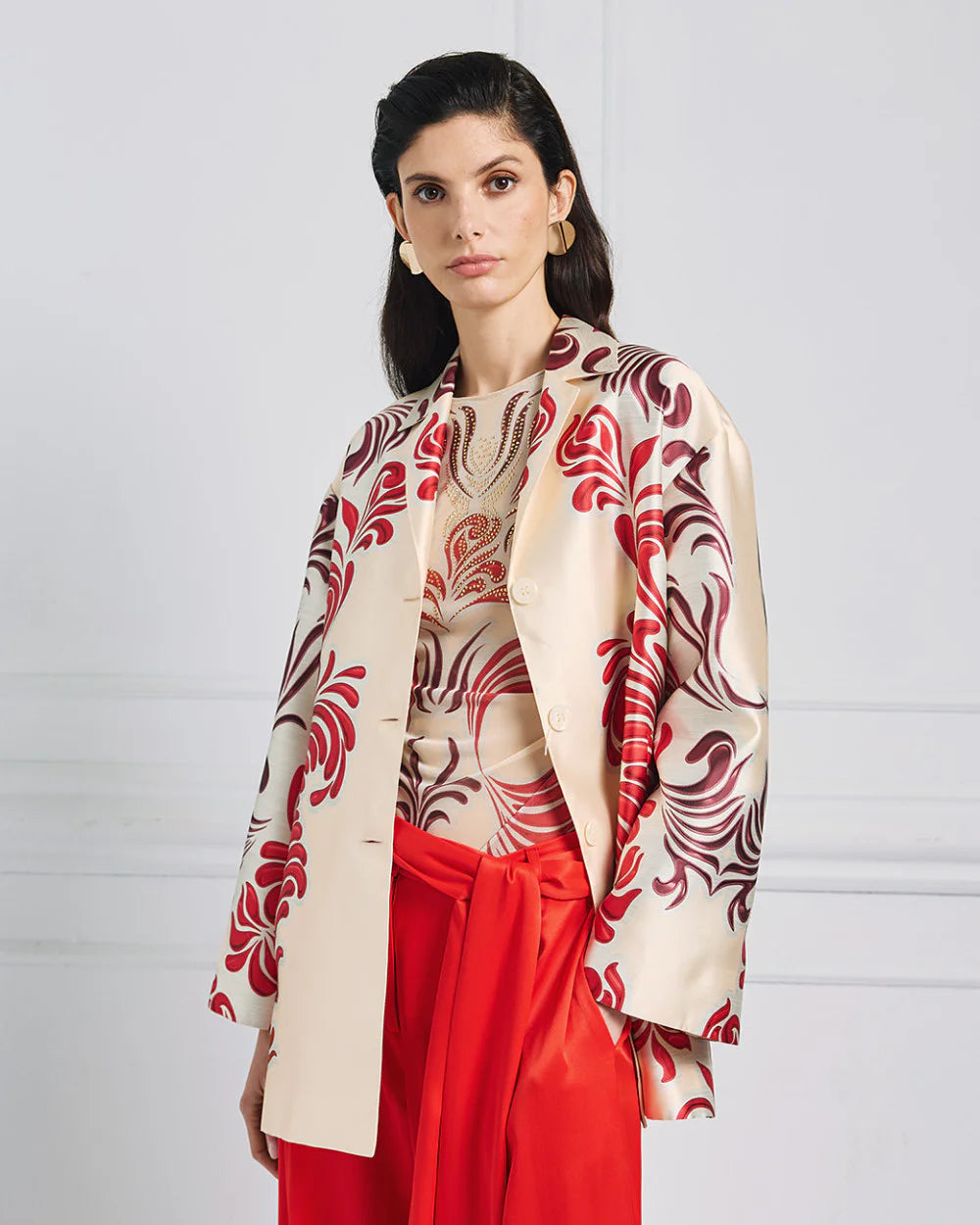 Giacca oversize stampata