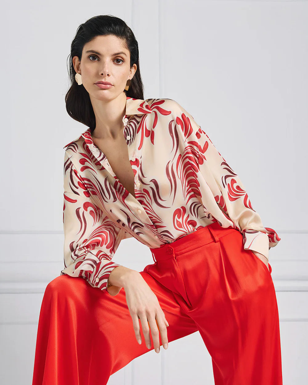 Camicia Stampata a Maniche Lunghe