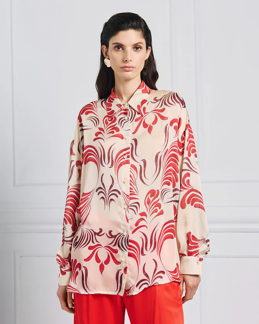 Camicia Stampata a Maniche Lunghe