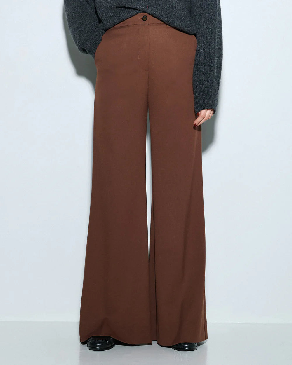 Pantaloni a gamba larga - Marrone e Ruggine