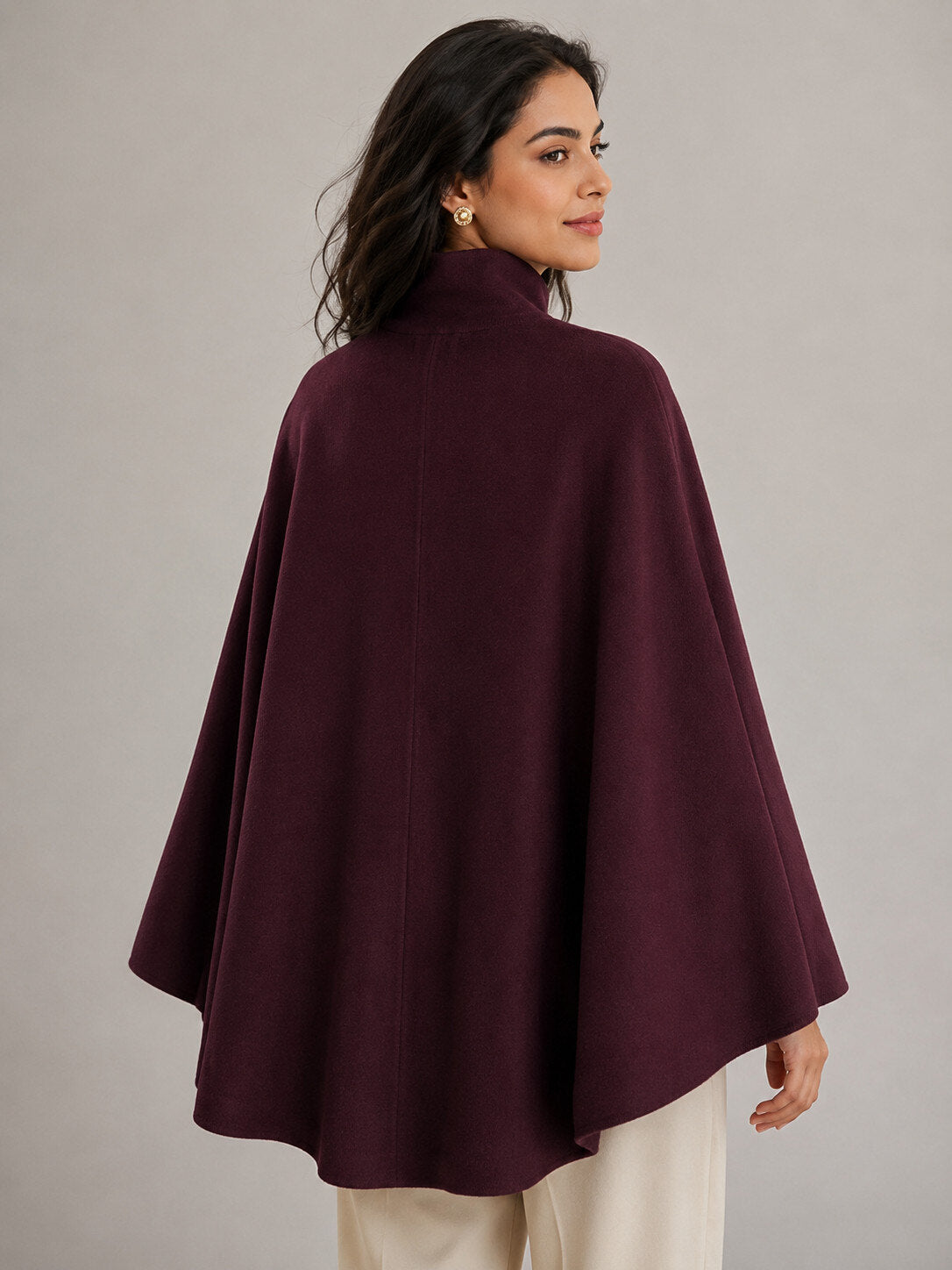 Mantella in Maglia con Cintura - Bordeaux, Marrone, Nera