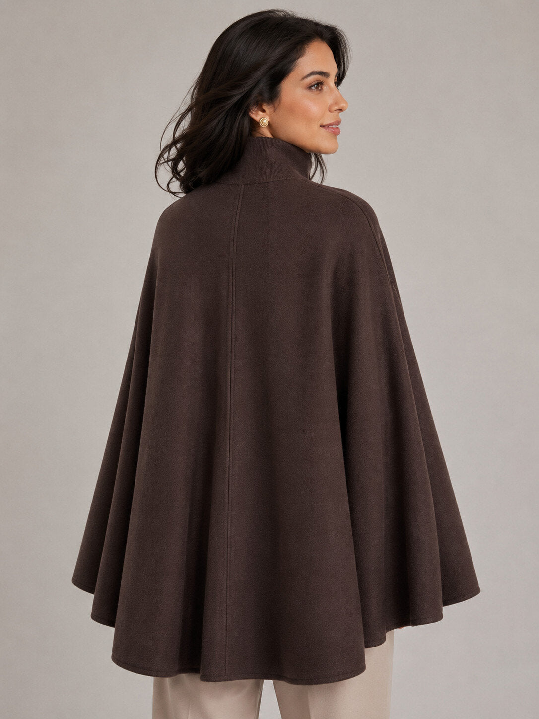 Mantella in Maglia con Cintura - Bordeaux, Marrone, Nera