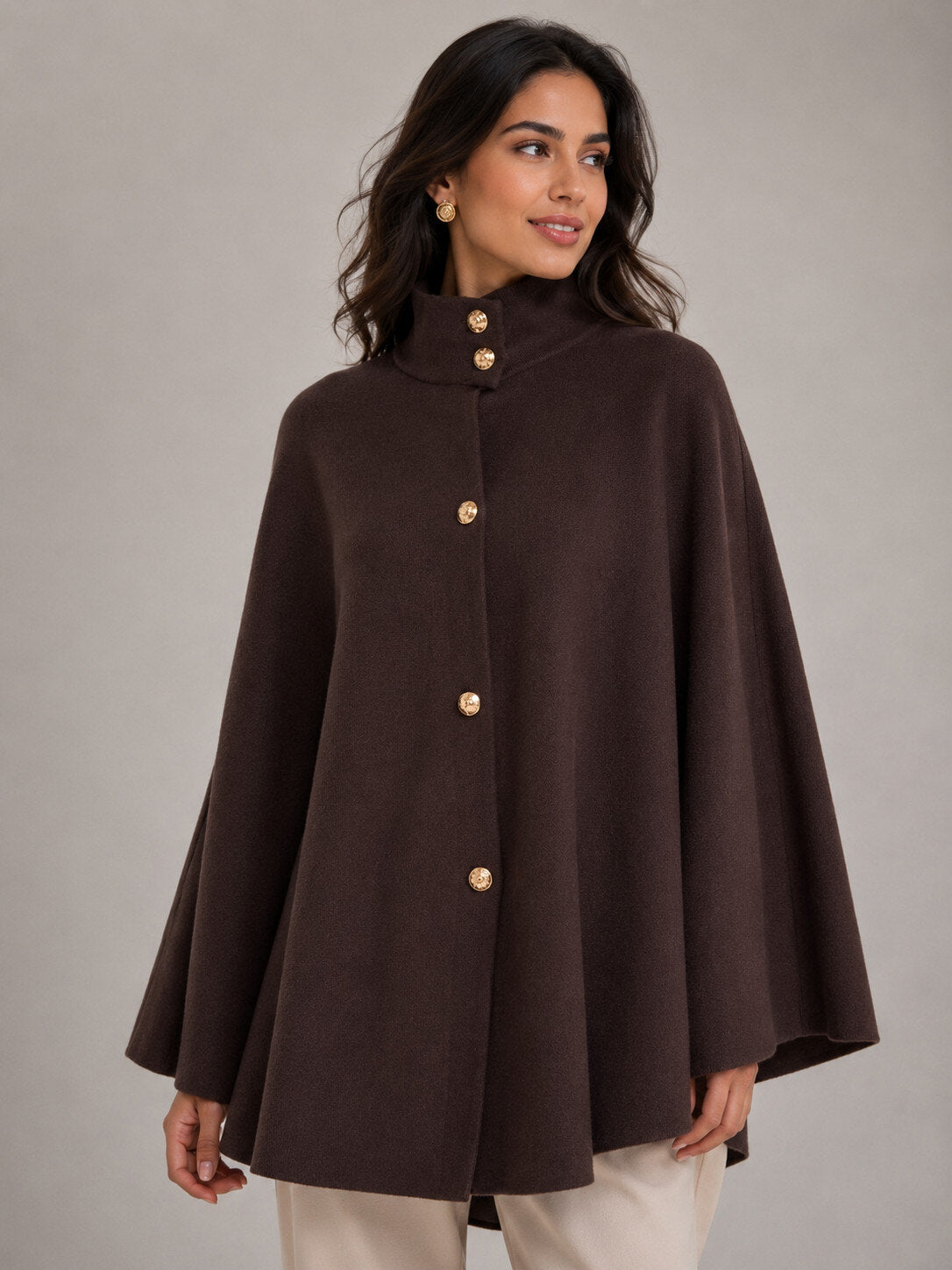 Mantella in Maglia con Cintura - Bordeaux, Marrone, Nera