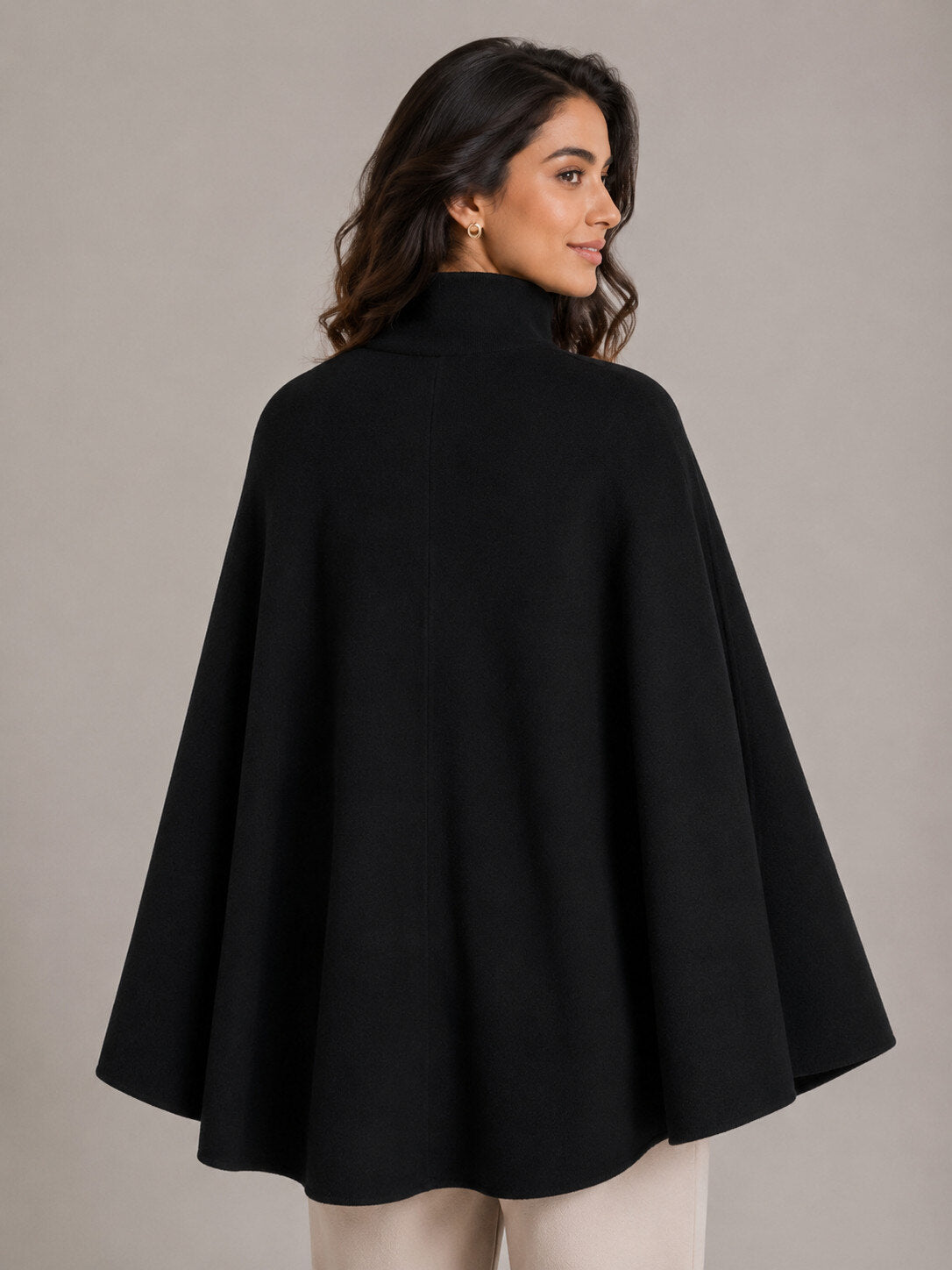 Mantella in Maglia con Cintura - Bordeaux, Marrone, Nera