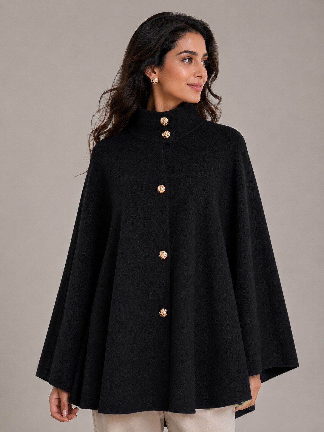 Mantella in Maglia con Cintura - Bordeaux, Marrone, Nera