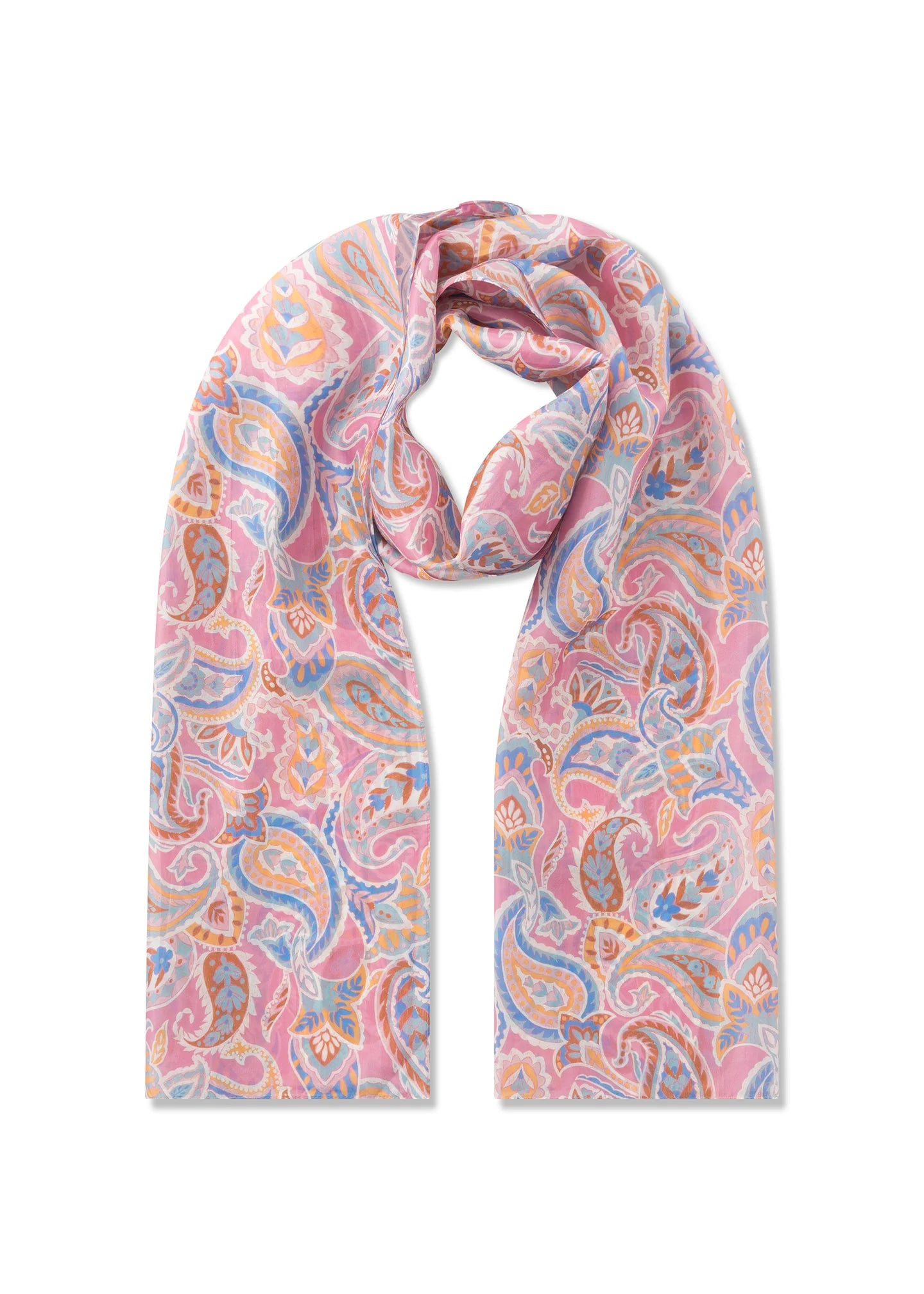 Paisley print silk scarf