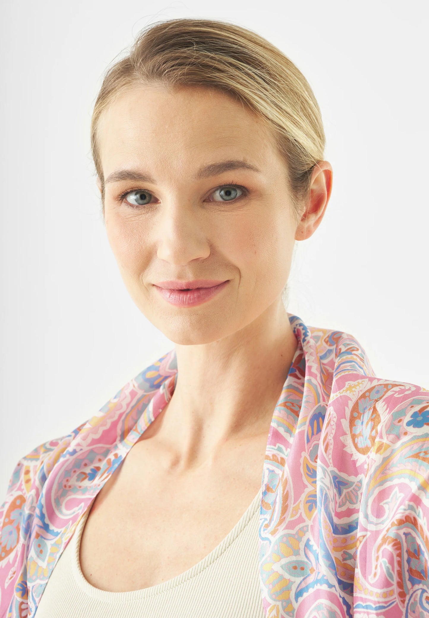 Paisley print silk scarf