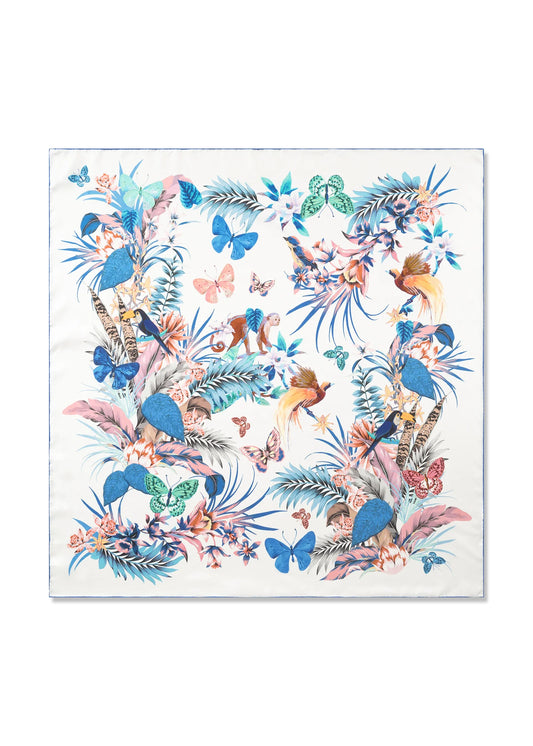 Foulard in seta in stampa floreale