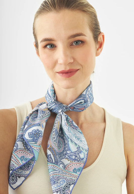 Foulard da collo in pura seta - Celeste o Rosa