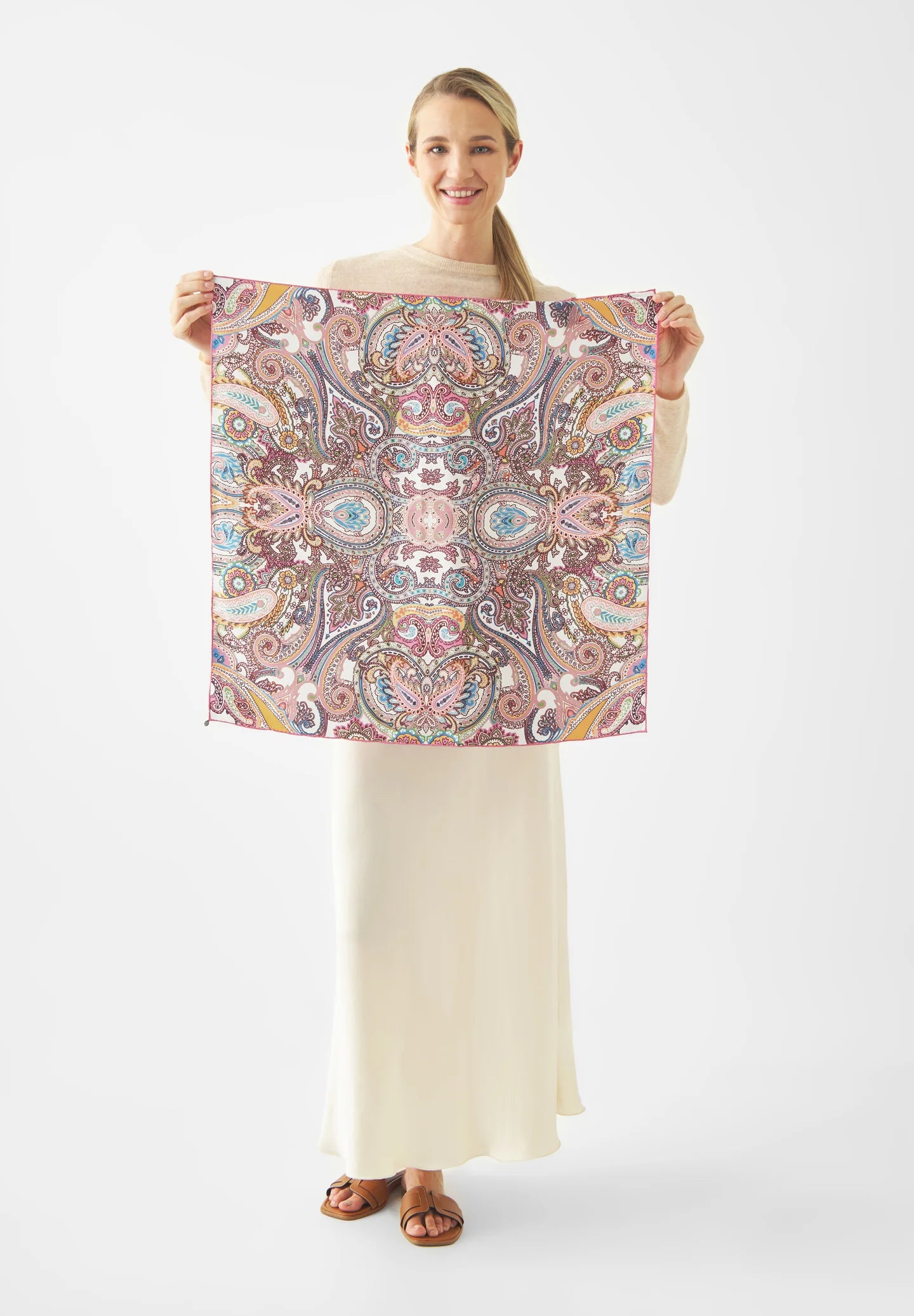Pure silk neck scarf - Sky blue or Pink