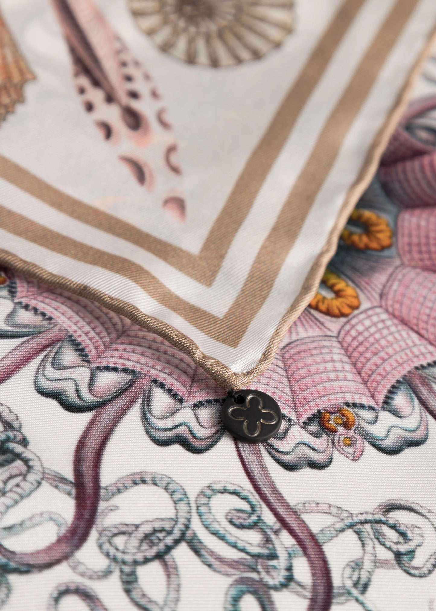 Foulard da collo in seta con stampa marina