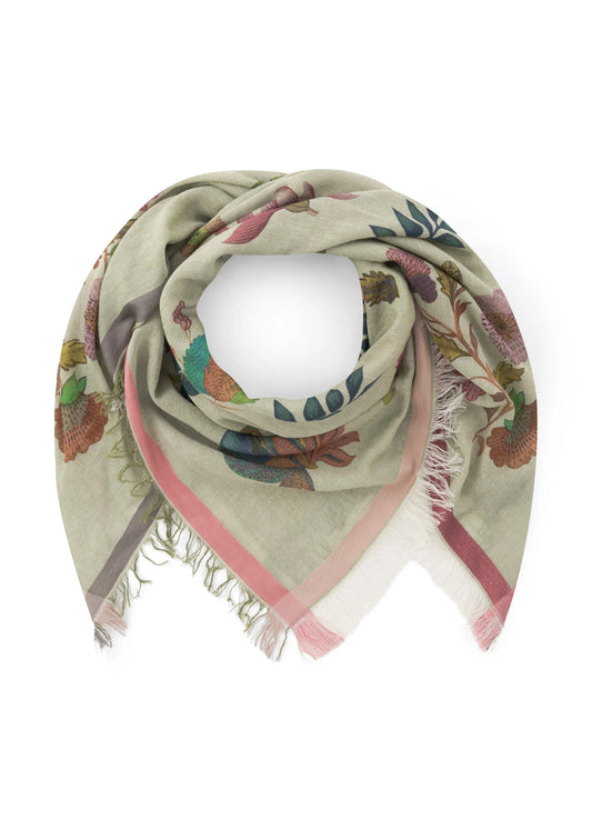 Foulard in Cotone e Modal Lurex – Trama Floreale e Riflessi Metallici
