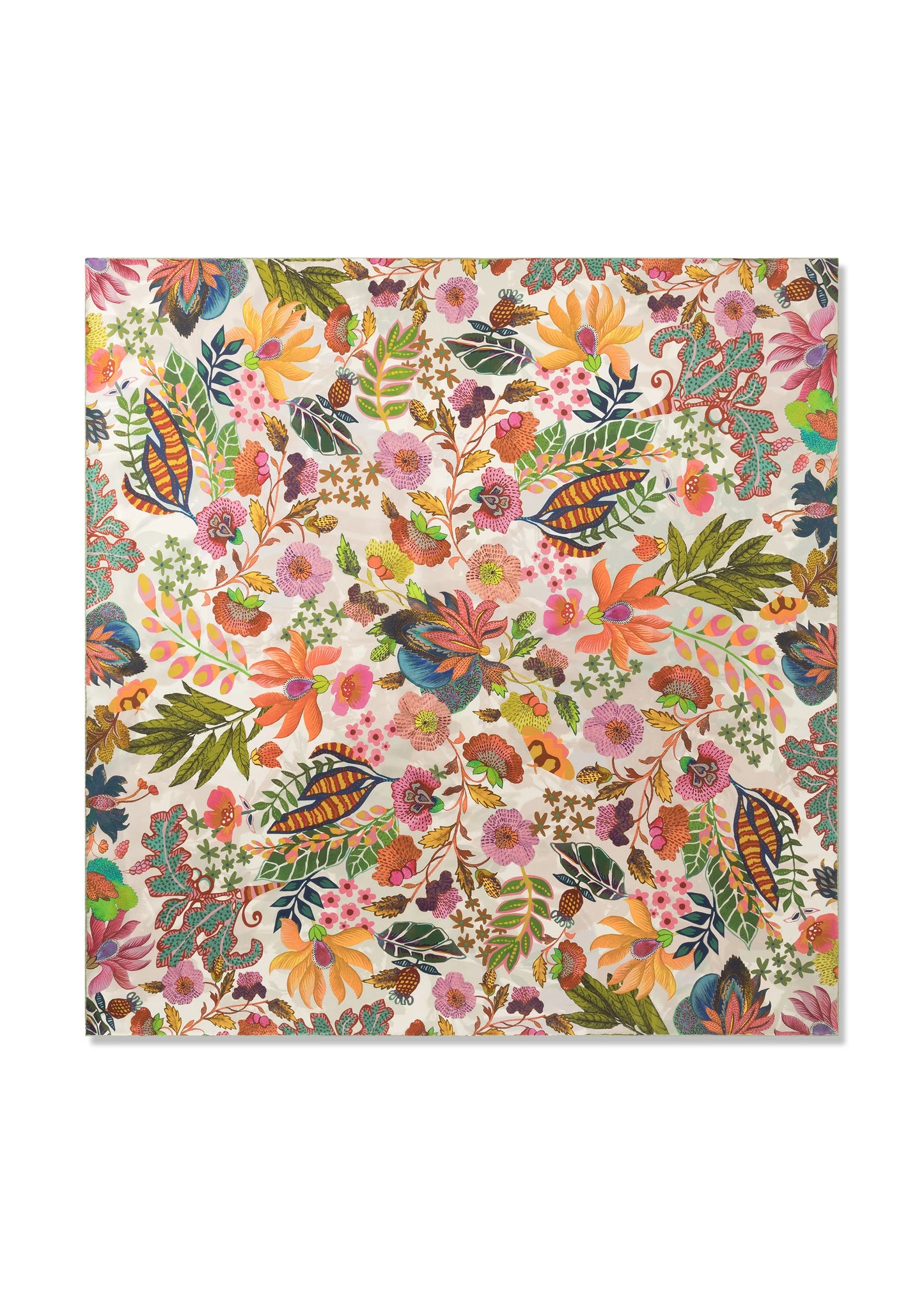 Foulard Quadrato 100% Seta – Maxi Fantasia Floreale Multicolor