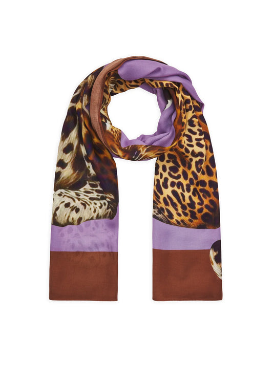 Sciarpa in Viscosa con Stampa Leopardo