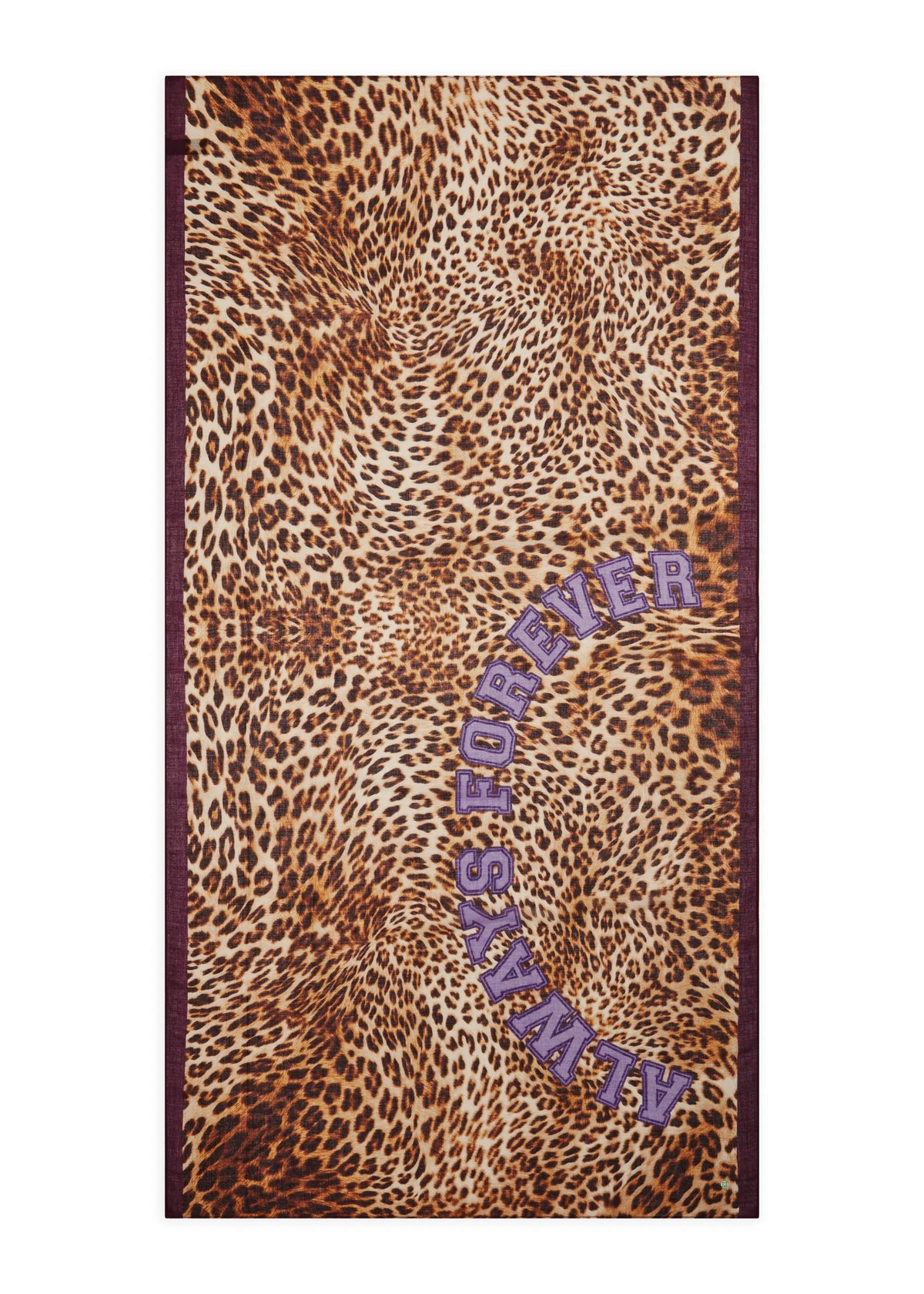 Sciarpa con Stampa Leopardo e scritta "ALWAYS FOREVER"
