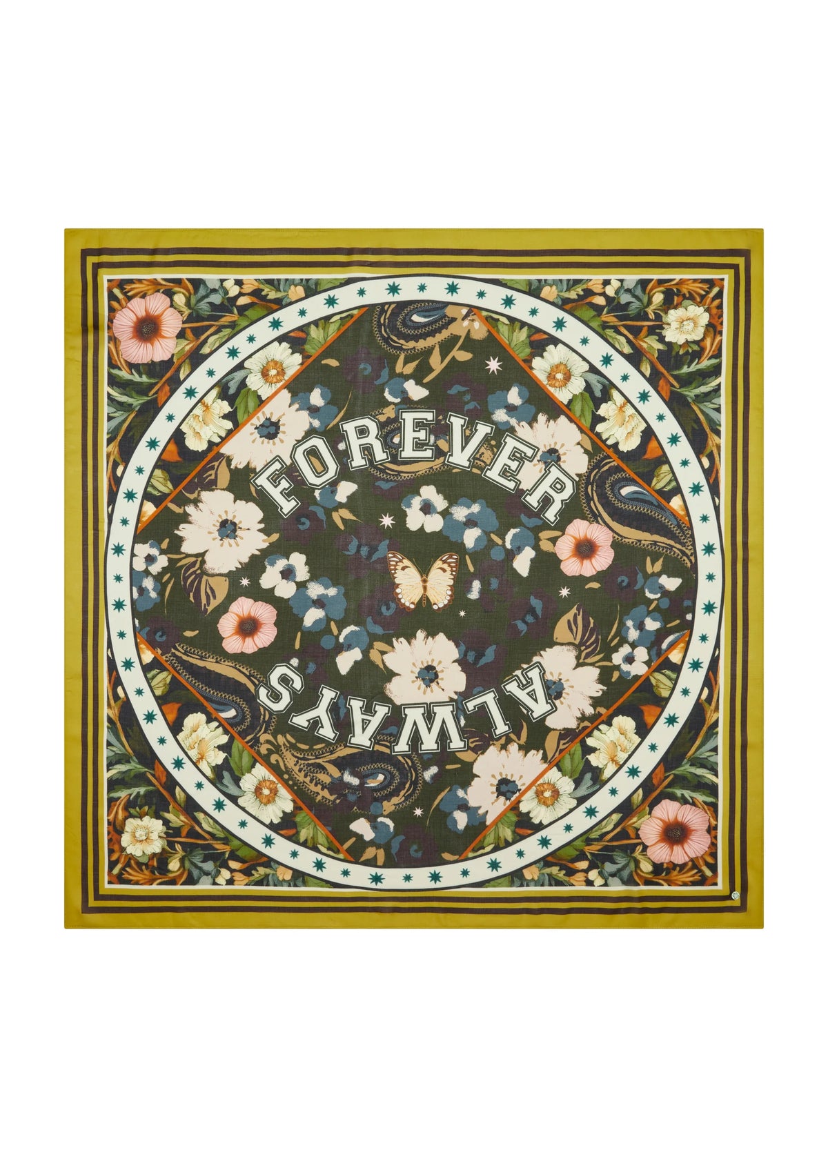 Sciarpa con Motivo Floreale e scritta "ALWAYS FOREVER"