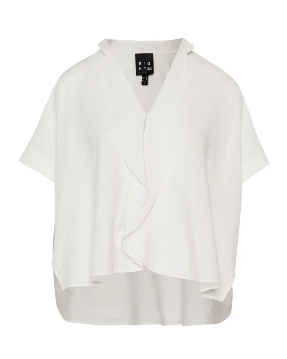 Blusa Donna Manica Corta Texture Stropicciata – Disponibile in Nero, Blu, Bianco e Cammello