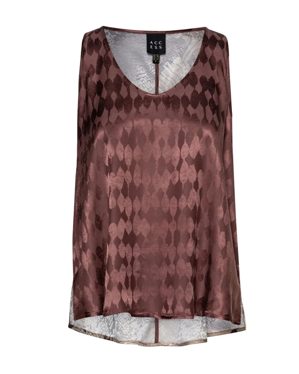Top jacquard con spalline larghe - Nero, Ruggine