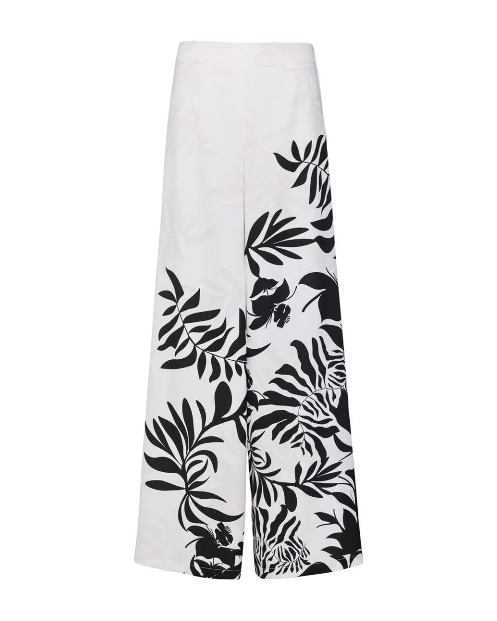 Floral Print Trousers - White and Blue
