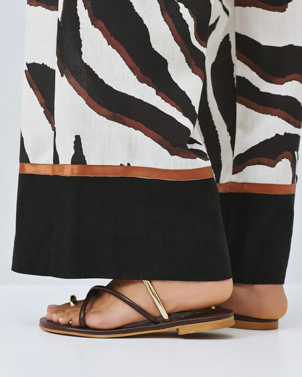 Pantaloni in Stampa a Zebra con Elastico in Vita