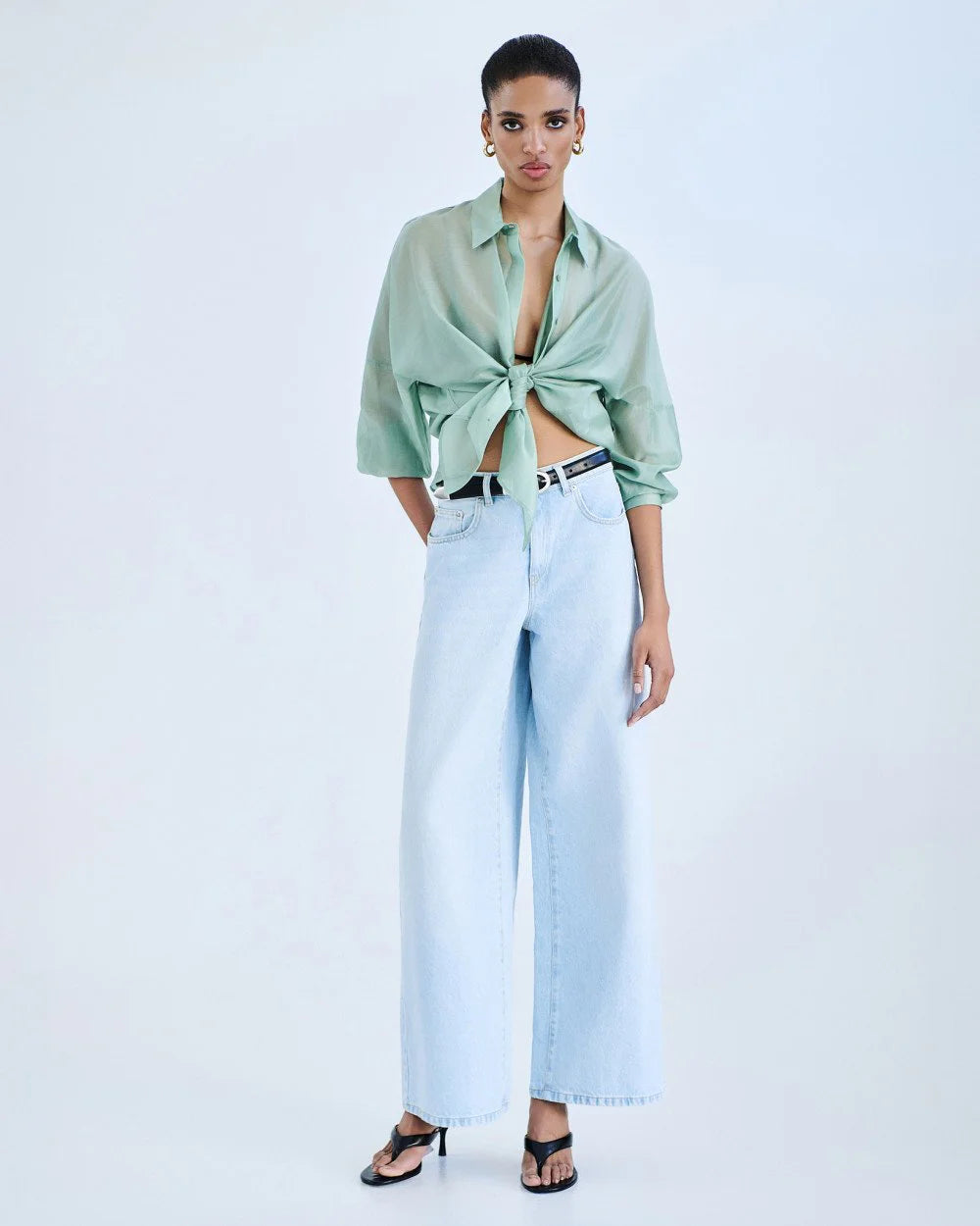 Camicia Lunga Oversize Semitrasparente - Bronzo o Verde Aloe