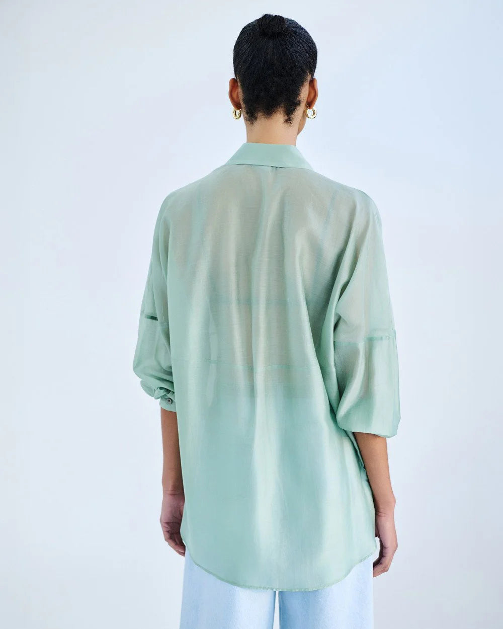 Camicia Lunga Oversize Semitrasparente - Bronzo o Verde Aloe
