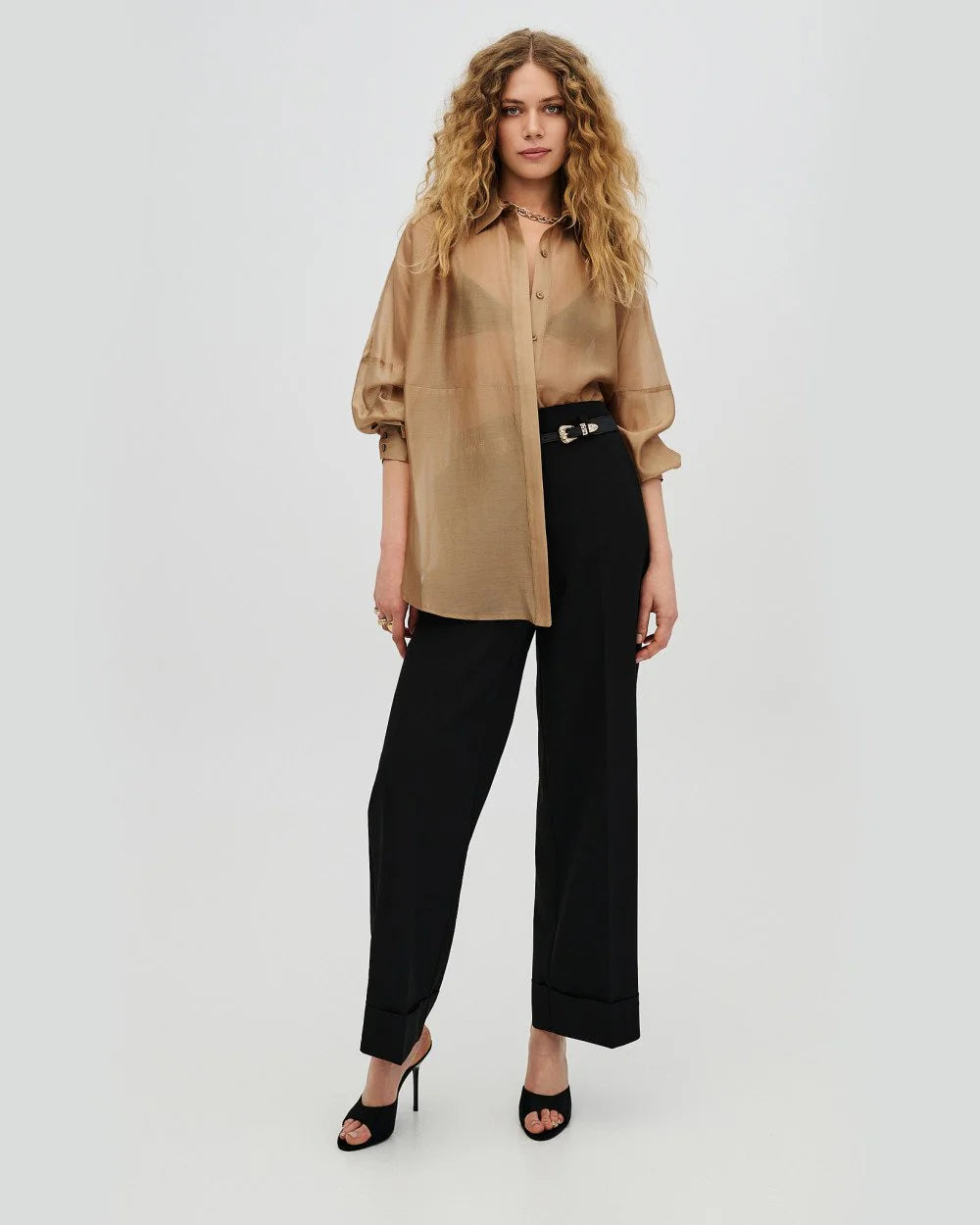 Camicia Lunga Oversize Semitrasparente - Bronzo o Verde Aloe