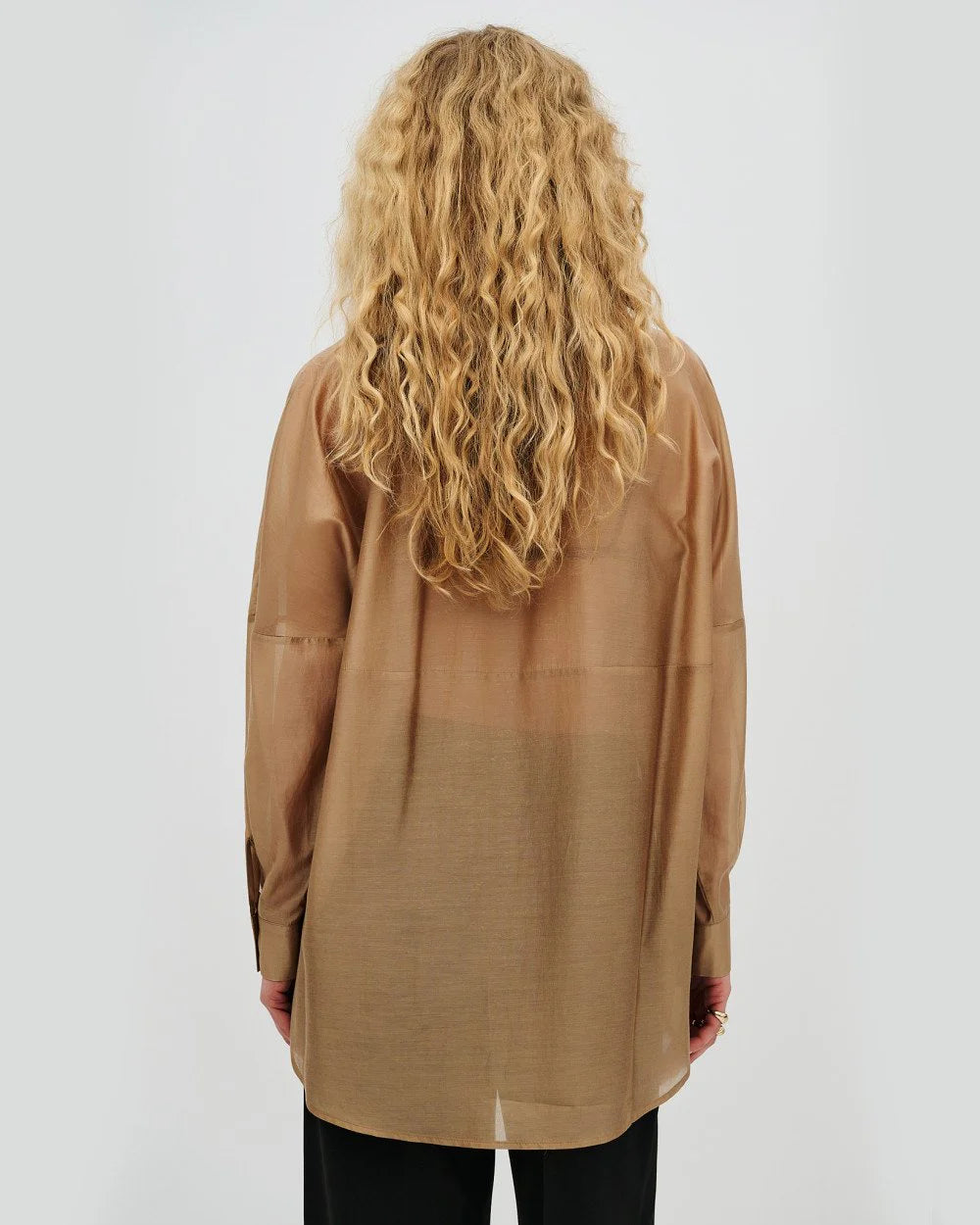 Camicia Lunga Oversize Semitrasparente - Bronzo o Verde Aloe