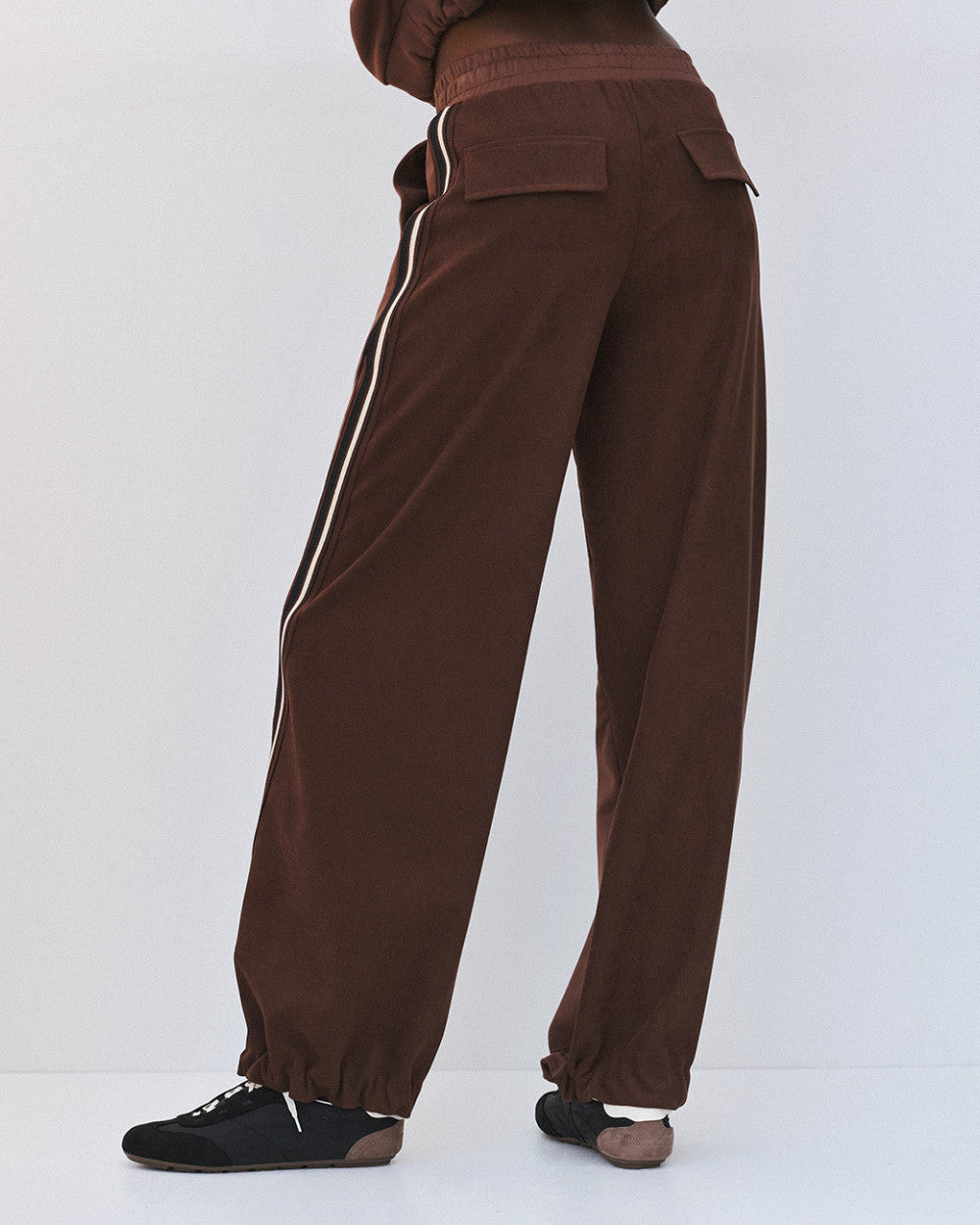 Pantalone in Cotone Strutturato  Nero, Marrone