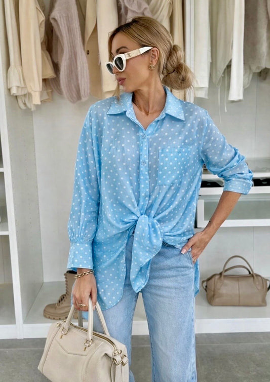 Lightweight Polka Dot Long Sleeve Shirt