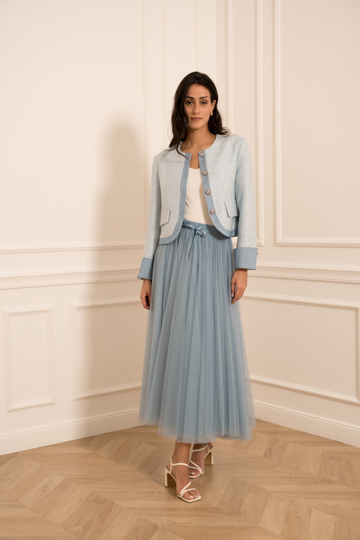 Wide Tulle Skirt - Light Blue or Blue