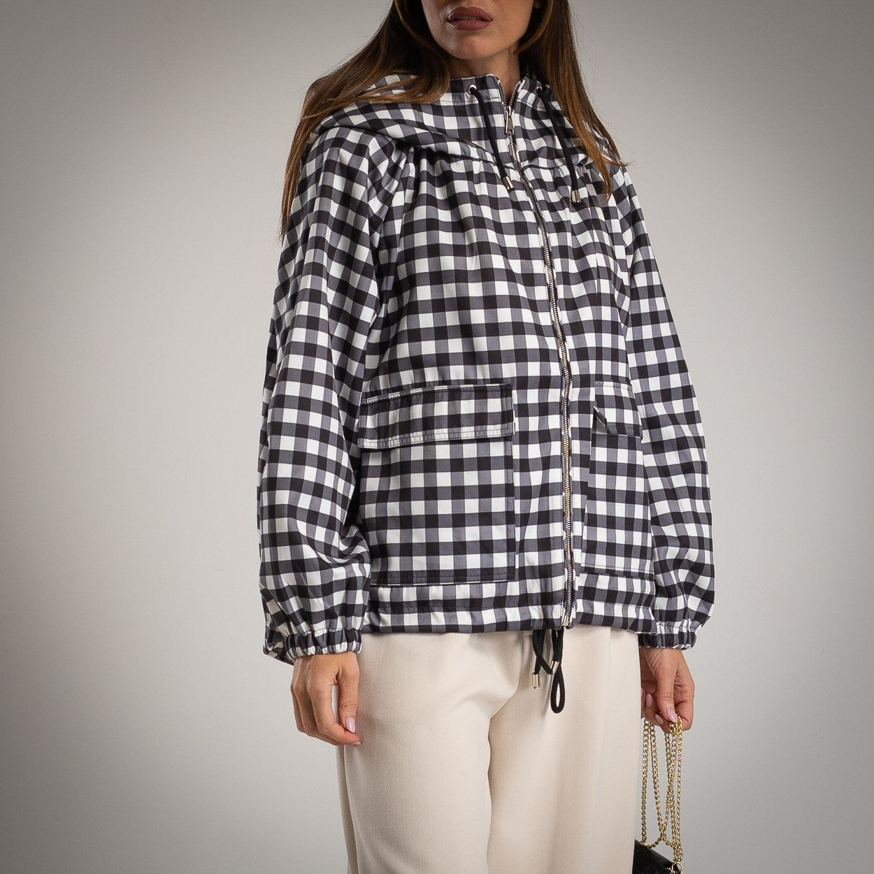 Giacca impermeabile in stampa vichy