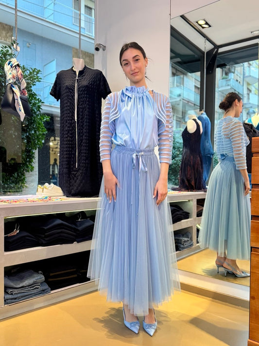 Wide Tulle Skirt - Light Blue or Blue