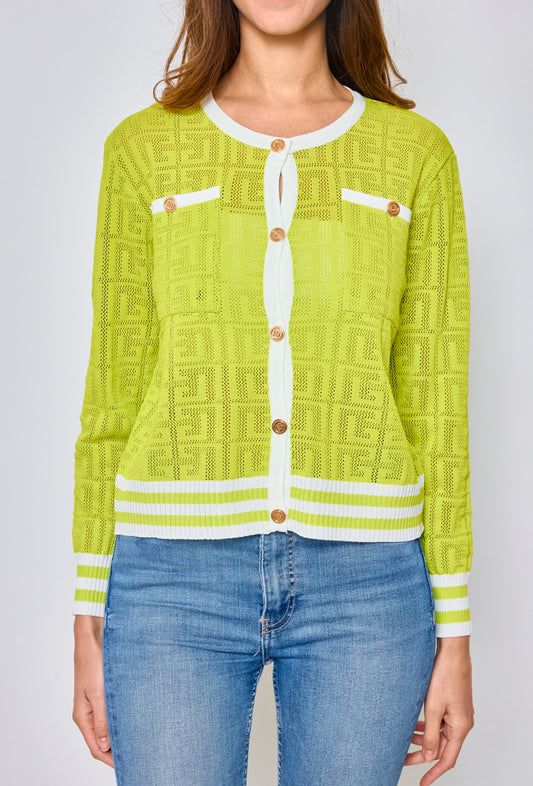 Maglia traforata a cardigan