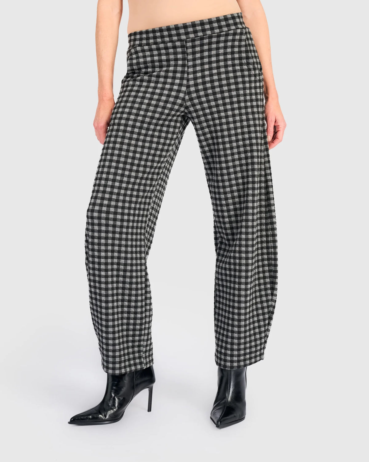 Pantaloni a Slim Barrel fantasia a quadri