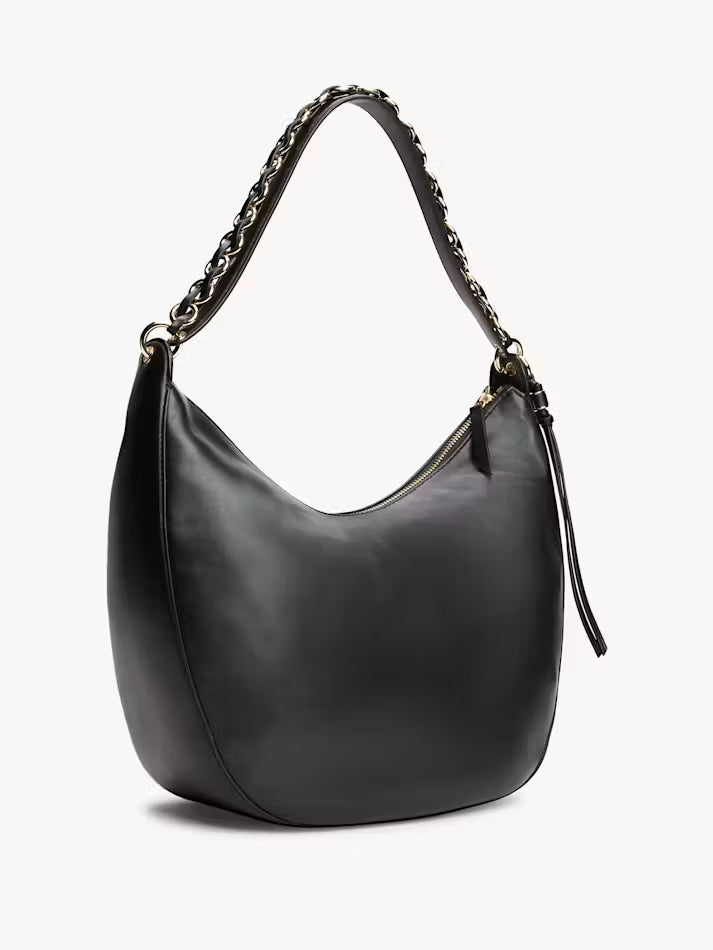 Borsa grande a luna con doppia tracolla