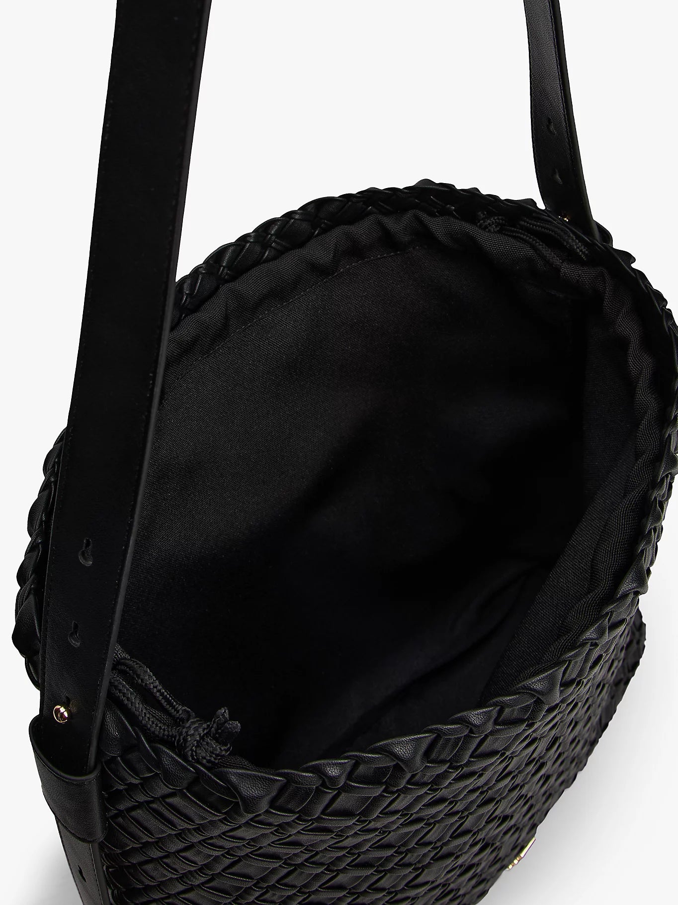 Borsa Hobo Grande in Pelle Vegana Intrecciata e Monogramma TH