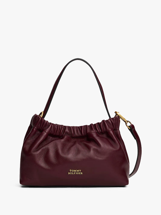 Borsa piccola in nappa con tracolla staccabile - Nera, Marrone, Bordeaux