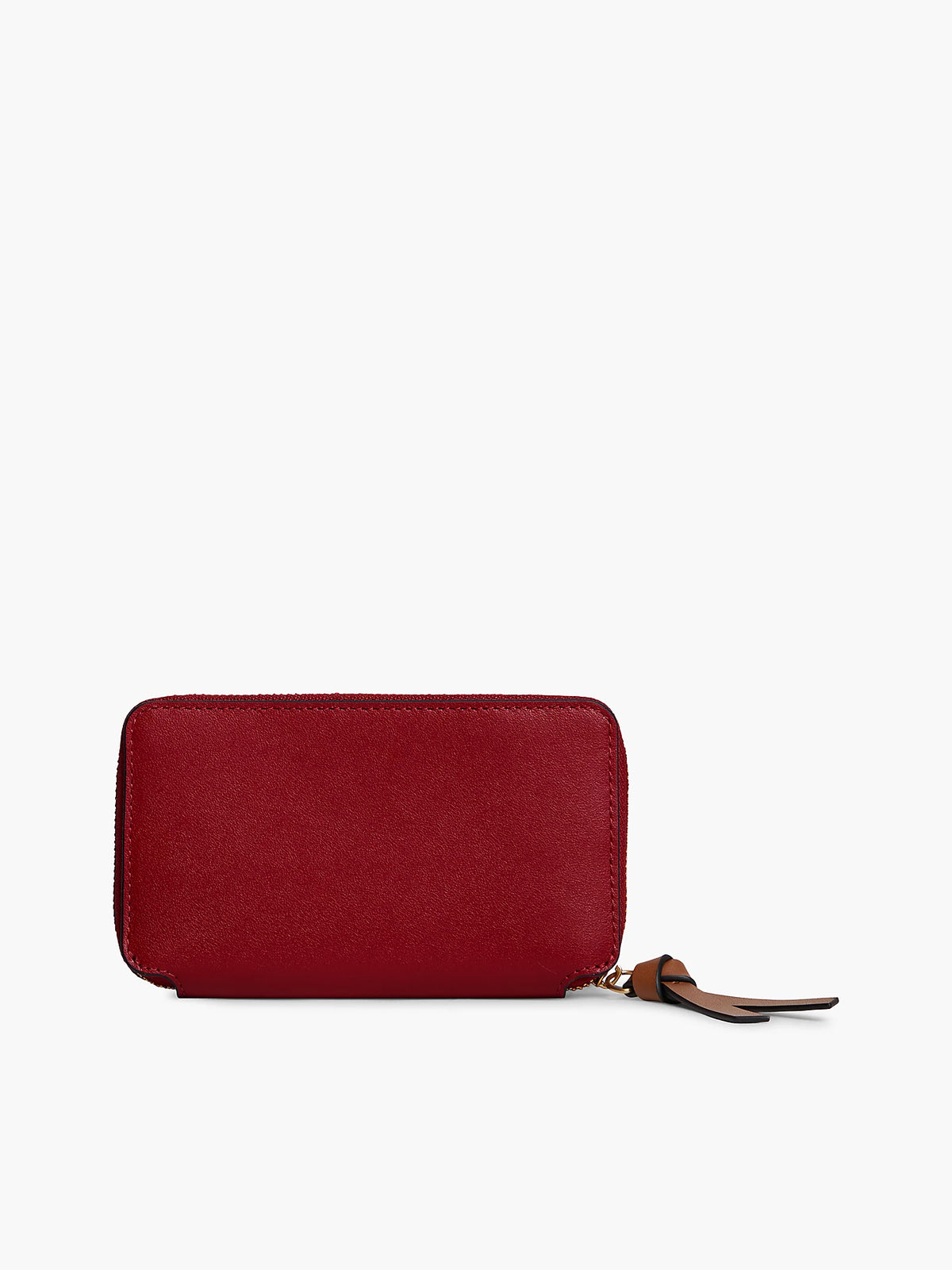 Portafogli Medio in Pelle con zip  - Bordeaux, Nero
